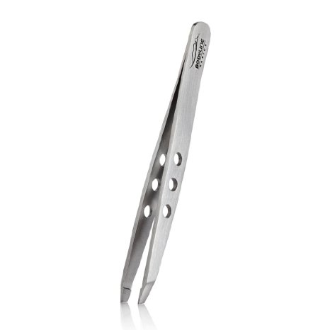 Slant Tip Tweezers - Professional Quality Stainless Steel Finest Available The Perfect Slant Tip Tweezers For Eyebrow Shaping and Fine Facial Hair Removal Makes A Great Gift Guaranteed For Life By Bodyline Basics