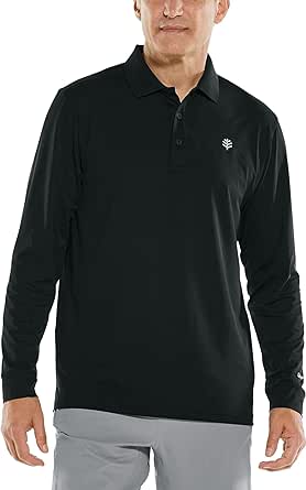 Coolibar UPF 50  Men's Erodym Long Sleeve Golf Polo - Sun Protective