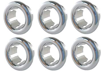 VRSS 10th Grade Electroplating Bathroom Kitchen Sink Basin Trim Overflow Ring Hole Insert in Cap 3 Pairs (Round Hole) 1 Year Replacement Guarantee if RUST OR FADE