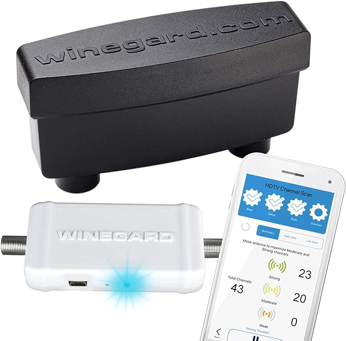 Winegard Boost XT Pro - Outdoor Ultra-Low Noise Preamplifier   Integrated Channel Finder,Black