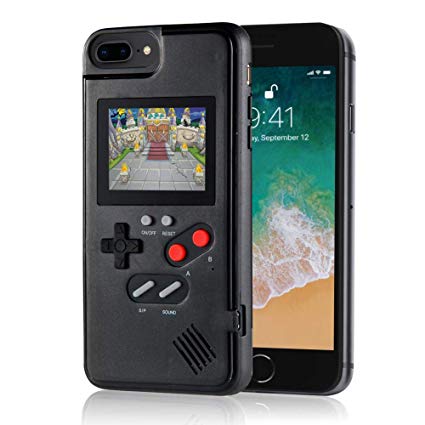 Handheld Retro Game Console Phone Case, Compatible with iPhone (Black, 6/6s/7/8 Plus)