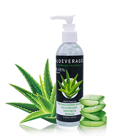 Natural & Organic Aloe Vera Gel, Soothes Aloe Vera Leaf Gel With Pure Organic Aloe Vera To Repair Your Skin (8.5 oz)