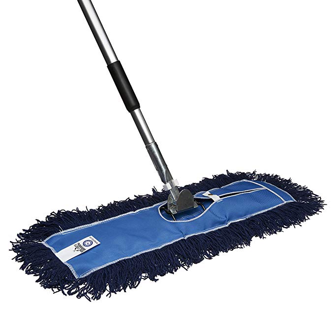 Nine Forty Residential | Commercial 18 Inch Janitorial USA Floor Dry Dust Mop Broom Set | Handle