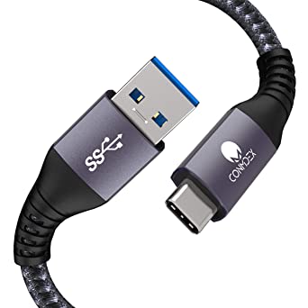 USB C Cable UP 10Gbps, CONMDEX (2-Pack) USB-C 3.1 Gen 2 USB-A Android Auto Cable, 3A Fast Charging Sync Data Transfer Cord for Samsung Galaxy S10/S9/S8 Note 9/8, 6.6FT
