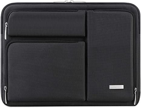 Lacdo 360° Protective Laptop Sleeve Case for Old 13 inch MacBook Air 2010-2017/13" MacBook Pro 2012-2015/12.9 inch iPad Pro 2 1 / ASUS Zenbook 13, HP Dell Acer Lenovo Chromebook Computer Bag,Black