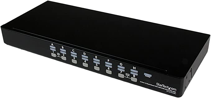 StarTech.com 16 Port 1U Rackmount USB KVM Switch with OSD (SV1631DUSBU),Black