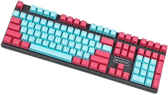 YMDK PBT Miami OEM Profile 108 Key Douhle Shot Shine Through Keycap for Filco Ducky Corsair Logitech Razer Coolermaster (ANSI Standard 108)(Only Keycap)