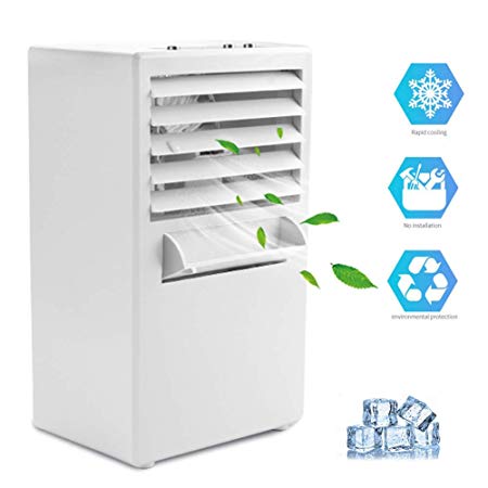 Vshow Portable Air Conditioner Fan Mini Evaporative Air Cooler Misting Swamp Cooler Small Desk Humidifier Fan for Office Dorm Nightstand