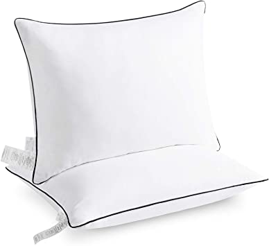 Basic Beyond Hotel Quality Down Alternative Pillows for Sleeping 2 Pack Hypoallergenic Ultra Soft Skin-Friendly Premium Plush Loft Relief for Neck Pain Bed Pillow 20x36