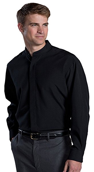 Edwards Garment Men's Long Sleeve Banded Collar Comfort Pocket Shirt