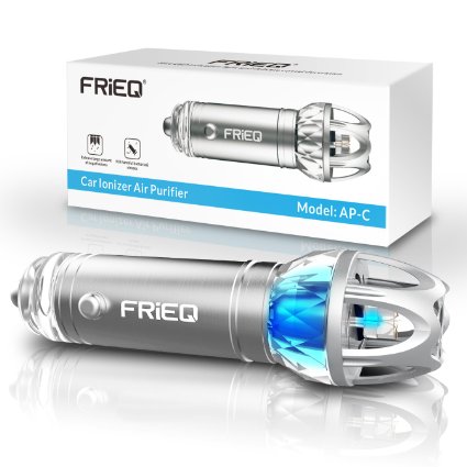 Car Air Purifier, FRiEQ Car Air Cleaner Oxygen Bar, Powerful Ionizer-Releases Negative Ions that Effectively Remove Dust, Pollen, Smoke, PM2.5, Disinfection and Sterilization,Decomposing the Formaldehyde, Benzene and Odor in the Air- Available for Your Auto or RV