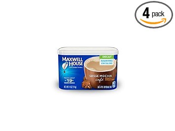 Maxwell House International Coffee Decaf Sugar Free Suisse Mocha Cafe, 4-Ounce Cans (Pack of 4)