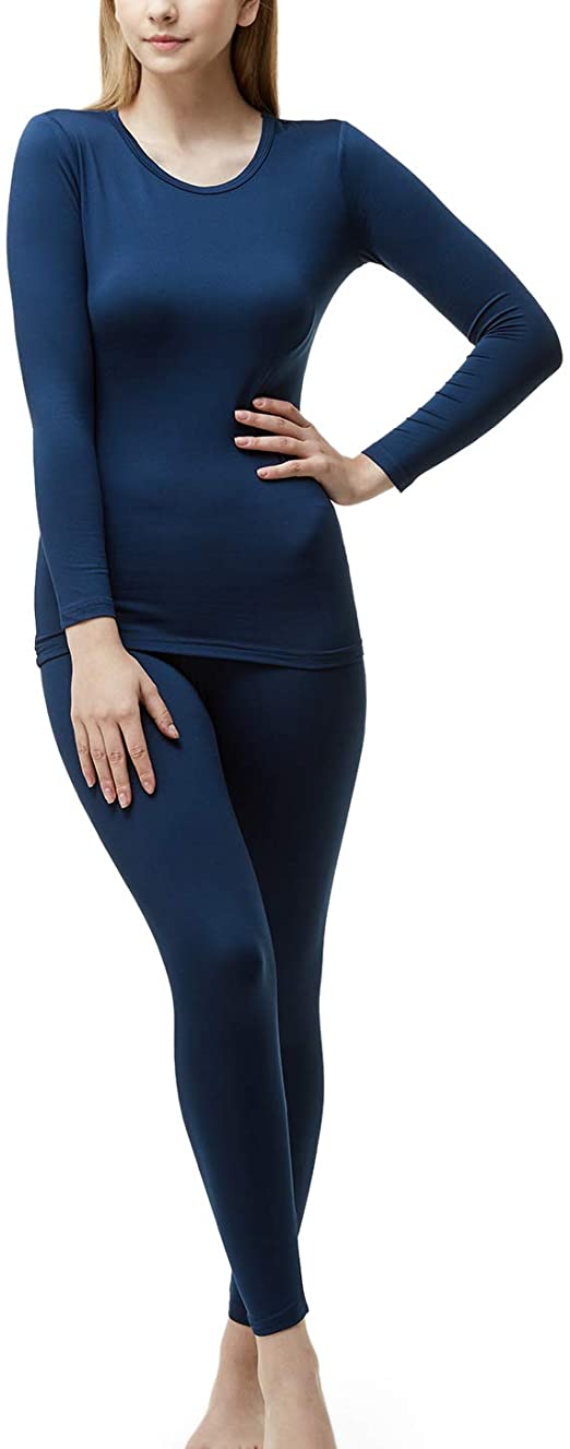 Tesla Women's Thermal Underwear Set Top Bottom Microfiber Soft Fleece Long Johns