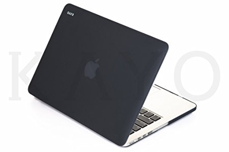 KAYO ESSENTIALS- For MacBook Pro 13.3" with Retina Display A1502/A1425(NEWEST VERSION) Matte Case with Soft Smooth Silky Touch- SIMPLY BLACK