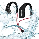 SOAIY Waterproof Sweat-proof Sports Wireless Bluetooth 40 HD Stereo Headphones In Ear Earphones Noise Canceling Headset with Mic Earbuds for Running Jogging Hiking Workout Gym Exercise Red