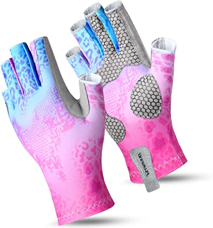 PLUSINNO Fishing Gloves, UPF50  Sun Gloves UV Protection Kayak Gloves Sun Protection Gloves Men Women for Kayaking, Hiking, Paddling, Driving, Rowing