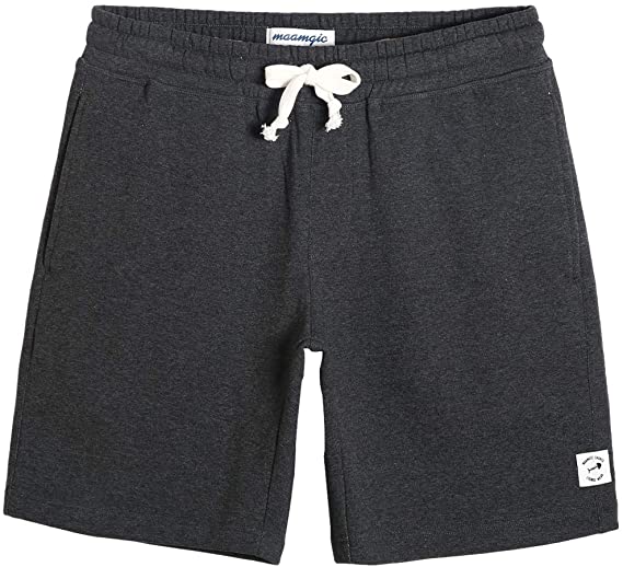 MaaMgic Men's Jersey Short 9" Fleece Athletic Shorts Flat Front Shorts Sweat Shorts with Pockets
