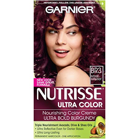 Garnier Nutrisse Ultra Color Nourishing Hair Color Creme, BR3 Intense Burgundy  (Packaging May Vary)