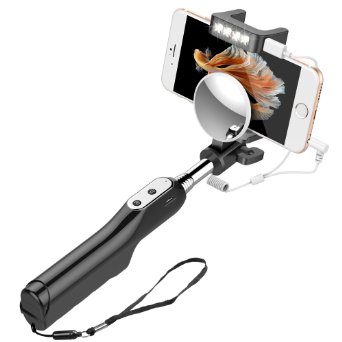 Kollea KS08 NIGHT Selfie Stick W LED Night Flashlight and Mirror