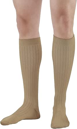 Ames Walker AW Style 128 Men's Micro/Cotton Dress 20-30 mmHg Firm Compression Knee High Socks