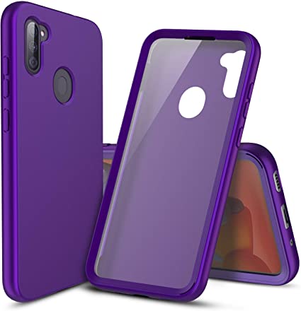 Cbus Wireless Full Body Silicone Case with Built-in Screen Protector for Samsung Galaxy A11 (Purple)