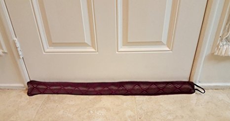 Under Door Draft Stopper - 37 inches 1.4 pounds to Block Hot or Cold Air   Bonus Storage Bag (Burgundy)