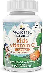 Nordic Naturals Kids Vitamin C Gummies - Tangy Tangerine - 60 Gummies - Vegan Vitamin C Supplement - Children’s Immunity and Antioxidant Support - 250 mg Vitamin C per Serving - 30 Servings