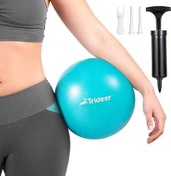 Trideer Pilates Ball, Barre Ball, Mini Exercise Ball, 9 Inch Small Bender Ball, Pilates, Yoga, Core Training and Physical Therapy, Improves Balance (Home & Gym & Office)