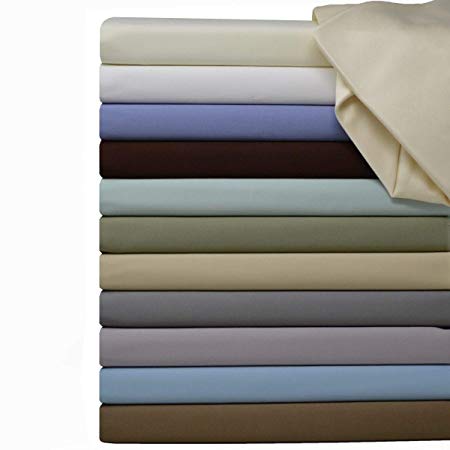 Royal Hotel Soft Cotton Fitted Sheet, 600 Thread Count, Silky Soft Fitted-Sheet, 100% Cotton Fitted, Queen, Linen