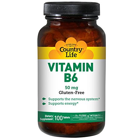 Country Life Vitamin B-6, 50 mg - 100 Tablets