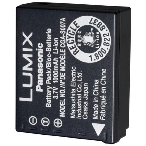 Panasonic CGA-S007A/1B Rechargeable Lithium Ion Battery for Panasonic DMC-TZ1-Series Digital Cameras - Retail Packaging