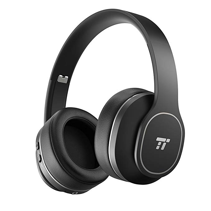 Bluetooth Headphones, TaoTronics Active Noise Cancelling Headphones, Durable Over Ear Headphones with Soft Protein Ear Pads & 24 Hour Playtime, Foldable, CVC 6.0 Noise Cancelling Mic