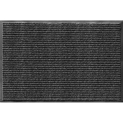 Rib Commercial Carpeted Indoor and Outdoor Floor Mat, Pepper, 2-Feet by 3-Feet
