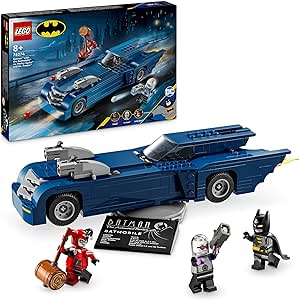 LEGO DC Batman with the Batmobile vs. Harley Quinn & Mr. Freeze, Car Toy, Super-Hero Vehicle Set, with 3 Minifigures, Birthday Gift for 8 Plus Year Old Boys and Girls 76274