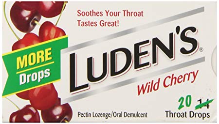 Luden's Wild Cherry Cough Throat Drops | Soothes Your Throat & Tastes Great | 20 Drops | 1 Box