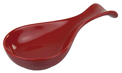 Home Basics Ceramic Spoon Rest (Red)