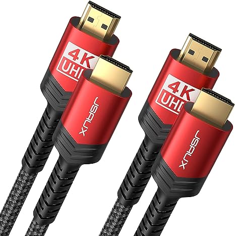 JSAUX 4K Long HDMI Cable 50 ft, High Speed HDMI Cord, 4K HDR, 2K 1440P, 1080p, HDCP 2.2, 3D, ARC, Ethernet Compatible for Monitor TV PC Blu-ray -Red