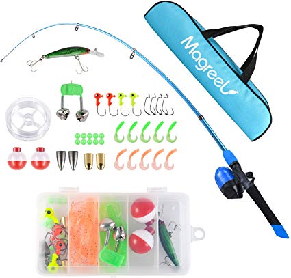 Magreel Kids Fishing Pole,Portable Telescopic Fishing Rod and Reel Combos Full Fish Tackle Kit with Fishing Line, Fishing Gears, Travel Bag for Boys, Girls,Beginner or Youth Fishing