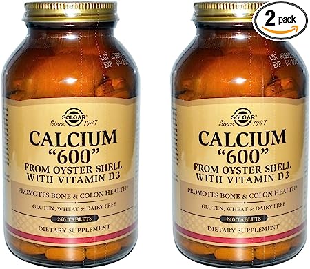 Solgar, Calcium "600", from Oyster Shell with Vitamin D3, 240 Tablets - 2pc