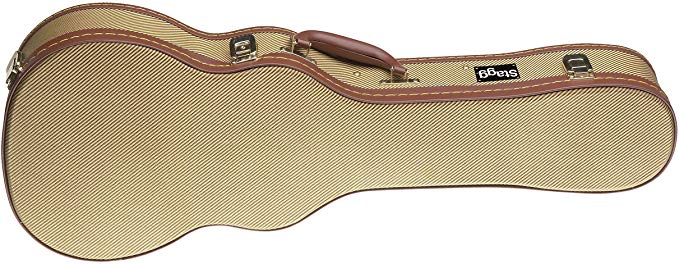 Stagg GCX-UKT Tweed Deluxe Hard Case for Tenor Ukulele - Gold