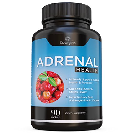 Premium Adrenal Support Supplement - Adrenal Fatigue Supplement For Energy, Adrenal Health & Stress Relief – Adrenal Complex Includes Ashwagandha, L-Tyrosine, Holy Basil & Acerola –90 Veggie Capsules