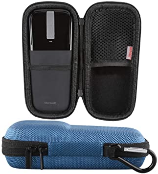 BOVKE Protective Carrying Case for Microsoft Arc Touch Mouse Hard EVA Shockproof Travel Storage Pouch Cover Bag, Blue