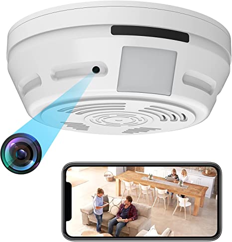 Spy Camera Smoke Detector - Hidden Camera WiFi 180 Days Standby 1080P HD Night Vision PIR Motion Detection Video Recorder Ceiling Nanny Cam