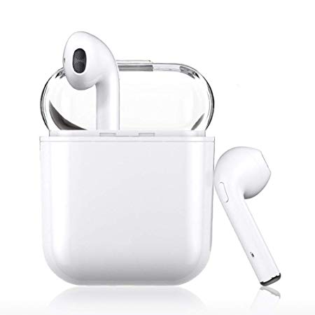 Bluetooth Earbuds, White Wireless Earbuds in-Ear Headphones Hands Free Noise Cancelling Headset Compatible with iPhone XR X 8 8plus 7 7Plus 6 6plus Samsung Galaxy S9 S8 Huawei & Other Android Divices