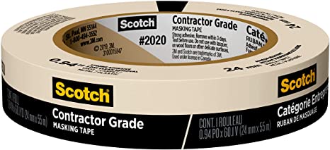 3M 2020-1A 1" x 60Yd Masking Tape s/w