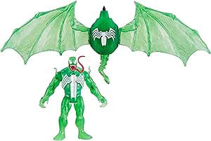 Marvel Epic Hero Series Web Splashers Green Symbiote Venom Hydro Wing Blast, Action Figure and Vehicle Playset, Spider-Man Super Hero Toys for Kids 4 and Up