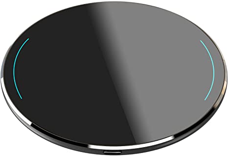 TOZO W1 Wireless Charger Ultra Thin Aviation Aluminum CNC Unibody Fast Charging Pad Black (NO AC Adapter)