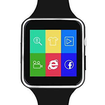ANCwear X6 Smart Watch 16GB Support Micro SIM Card Camera Video Smartwatch Android (Silver)