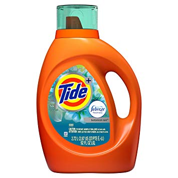 Tide Plus Febreze Freshness Botanical Rain HE Turbo Clean Liquid Laundry Detergent, 92 oz, 59 Loads&nbsp;(Packaging May Vary)