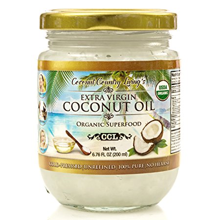 Organic Extra Virgin Coconut Oil, Beauty Sized 6.76 Oz, Unrefined Cold-Pressed for Cooking, Health, Skin, and Hair